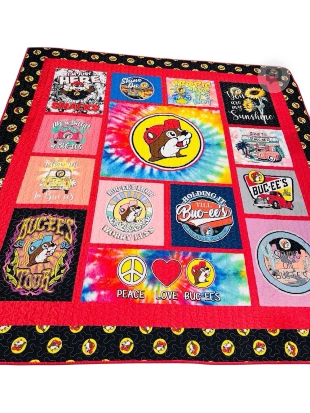 Tie-Dye Patchwork Throw Blanket - Red Multi 68inx86in Twin quilt